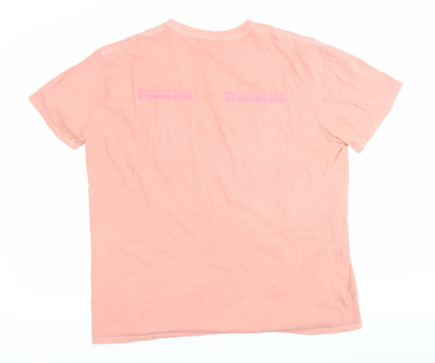 Hoxton Chic Women’s Pink XL Graphic Flower Print Cotton T-Shirt