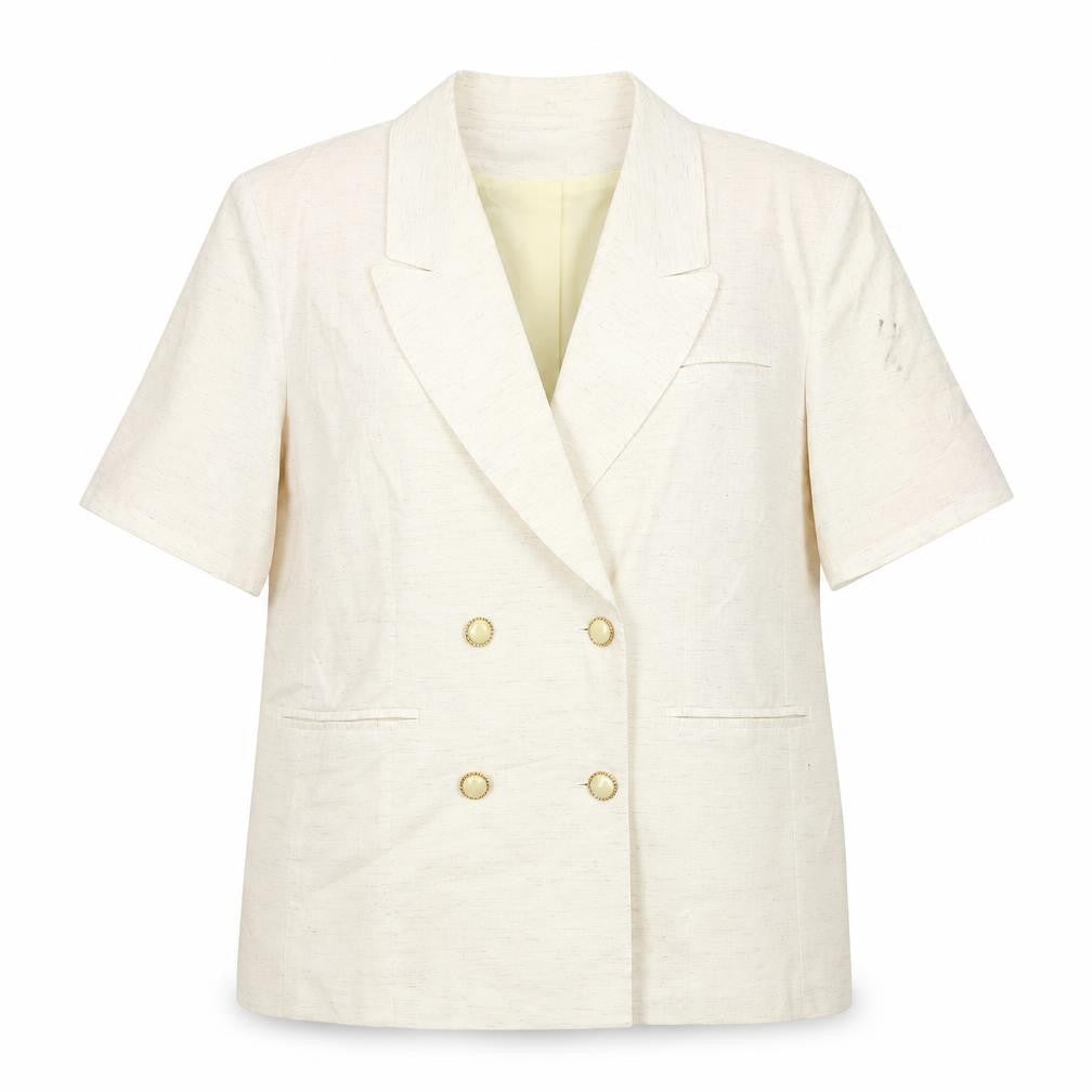 Simply French Women’s Ivory Double-Breasted Blazer UK 16
