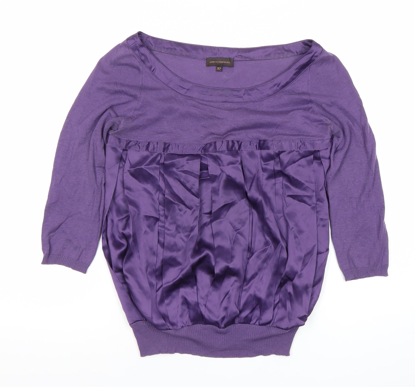 Adolfo Dominguez Womens Purple Silk Blend Tunic Blouse XS
