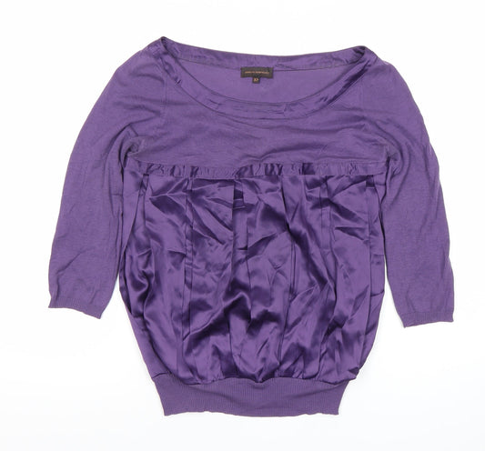 Adolfo Dominguez Womens Purple Silk Blend Tunic Blouse XS