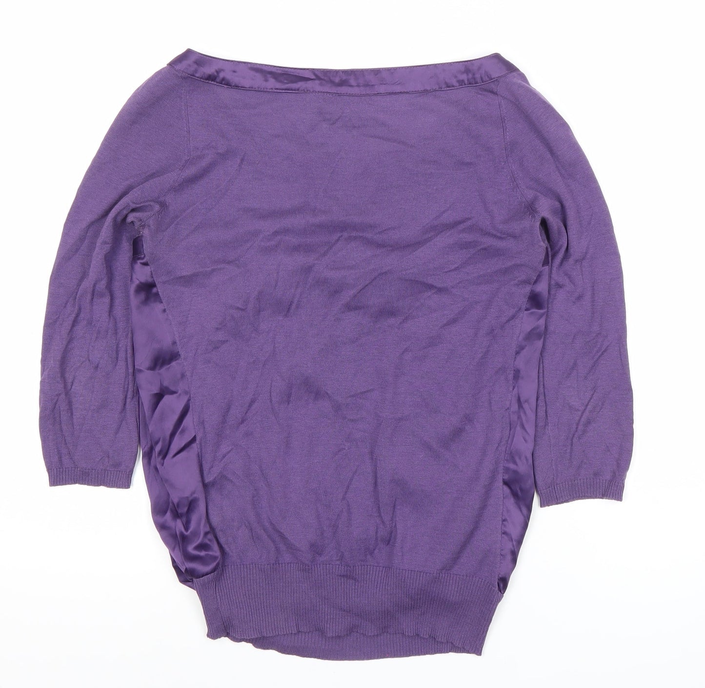 Adolfo Dominguez Womens Purple Silk Blend Tunic Blouse XS