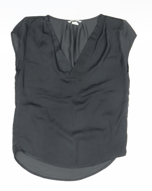 H&M Women’s Black Sleeveless Blouse Size 6 Round Neck Polyester
