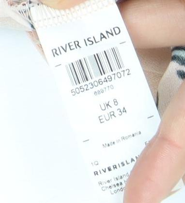 River Island Women’s Multicoloured Floral Mini Bodycon Dress Size 8