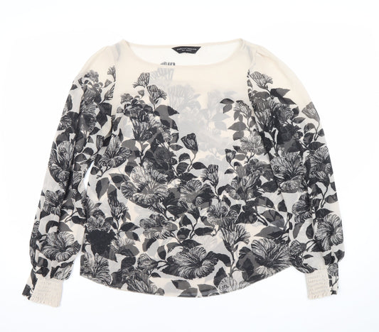 Dorothy Perkins Women’s Black Floral Chiffon Blouse Size 12