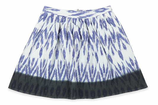Topshop Women’s Blue A-Line Geometric Cotton Skirt Size 8