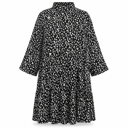 Dorothy Perkins Women Black Animal Print Shift Dress Size 12