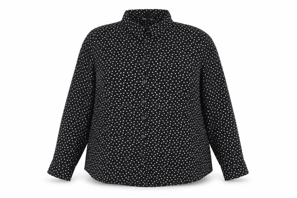 New Look Maternity Womens Black Polka Dot Button Up Shirt Size 16