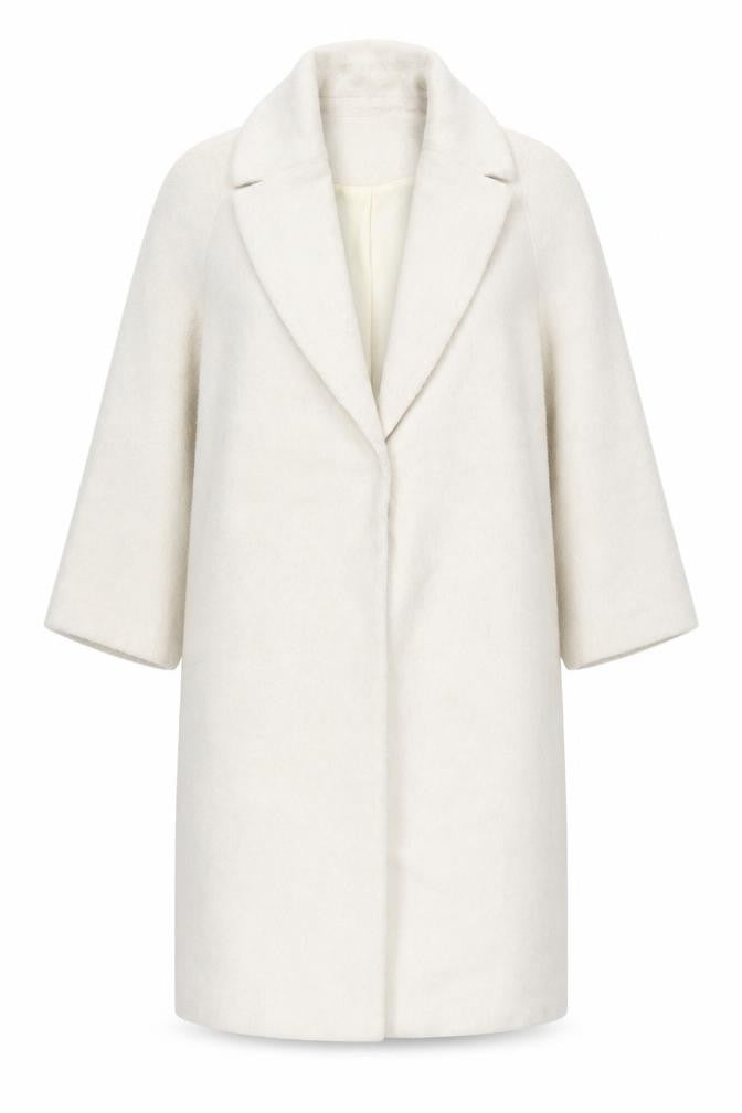 Boohoo Women’s Ivory Mid-Length Overcoat UK 10 Regular