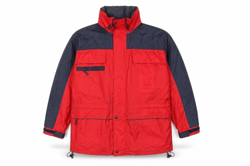 Gianfranco Ferre Outdoor Men’s Red Blue Parka Jacket Size L Waterproof