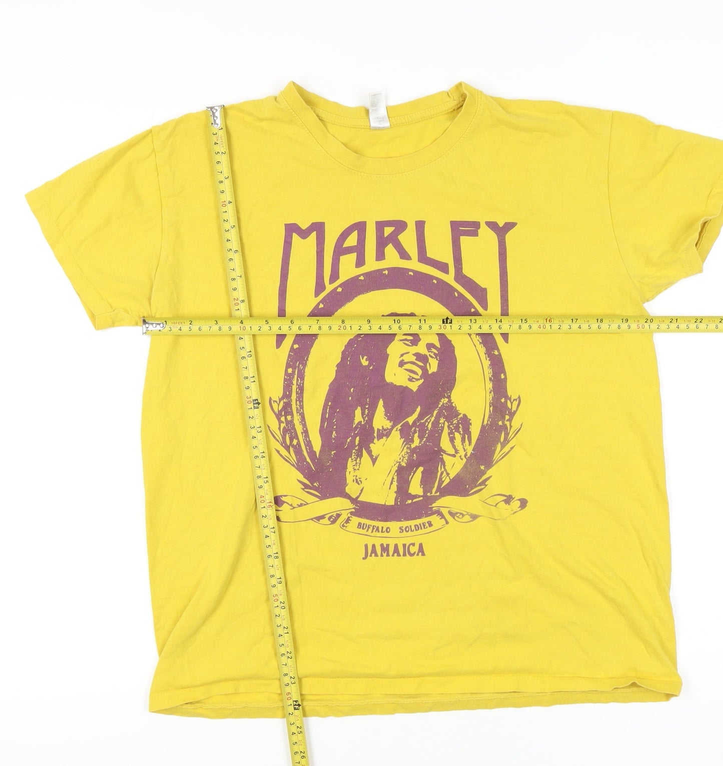 Sols Unisex Adults Yellow Graphic Music T-Shirt M Short Sleeve Cotton