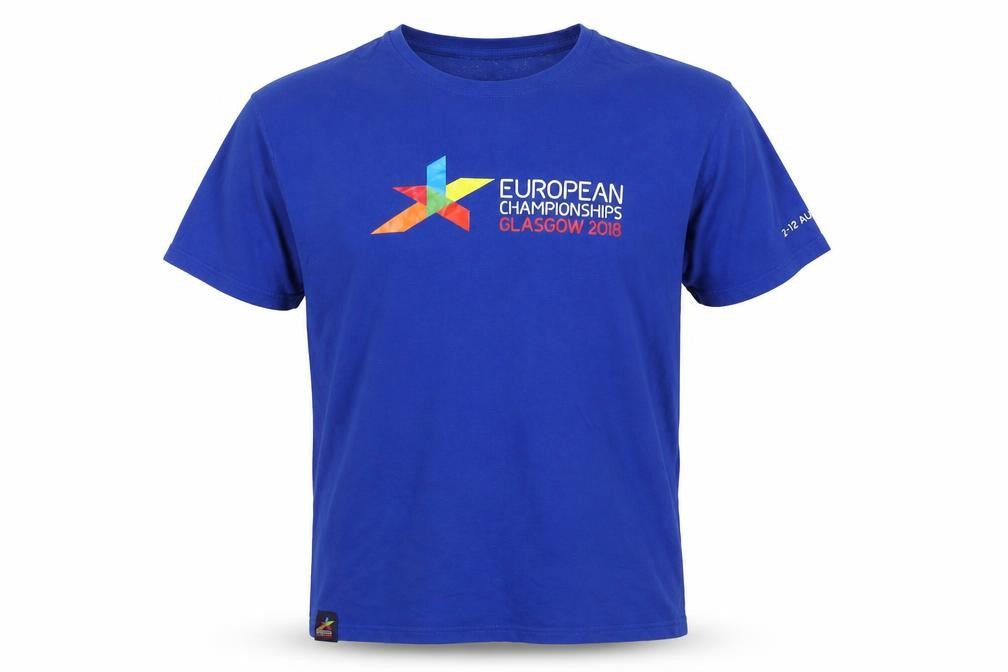European Championships 2018 Men's Blue Medium Graphic T-Shirt