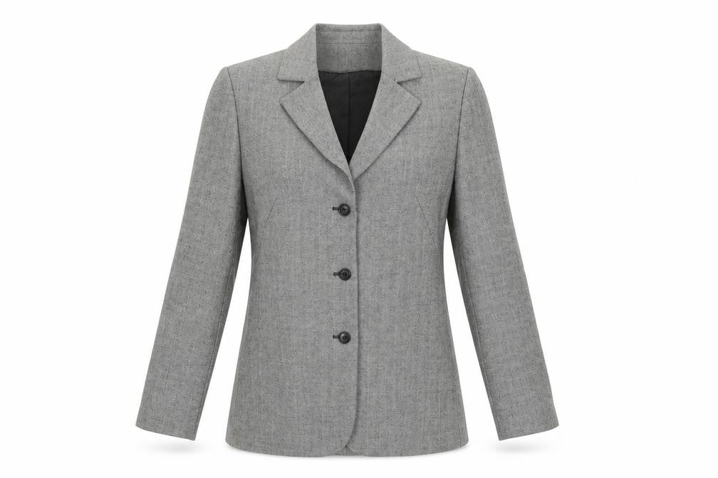 InWear Women’s Grey Herringbone Blazer Jacket UK 6 Classic Workwear