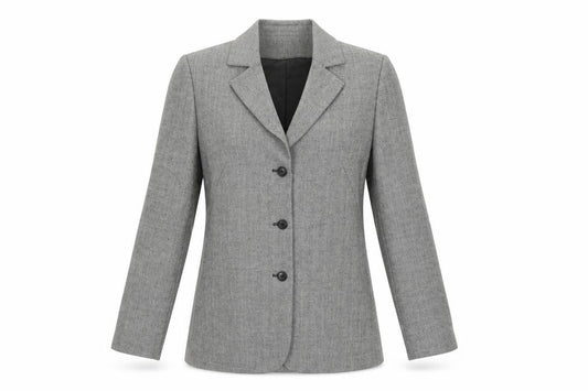 InWear Women’s Grey Herringbone Blazer Jacket UK 6 Classic Workwear