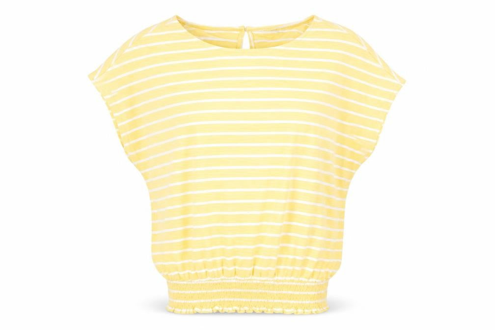 Next Women’s Yellow Striped Cotton T-Shirt Size 10 Casual