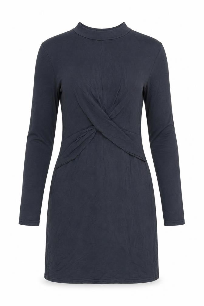 Topshop Petite Women’s Blue Bodycon Dress UK 4 Long Sleeve High Neck