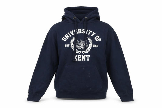 University of Kent Navy XS Hoodie Women Teens Pullover Cotton Blend