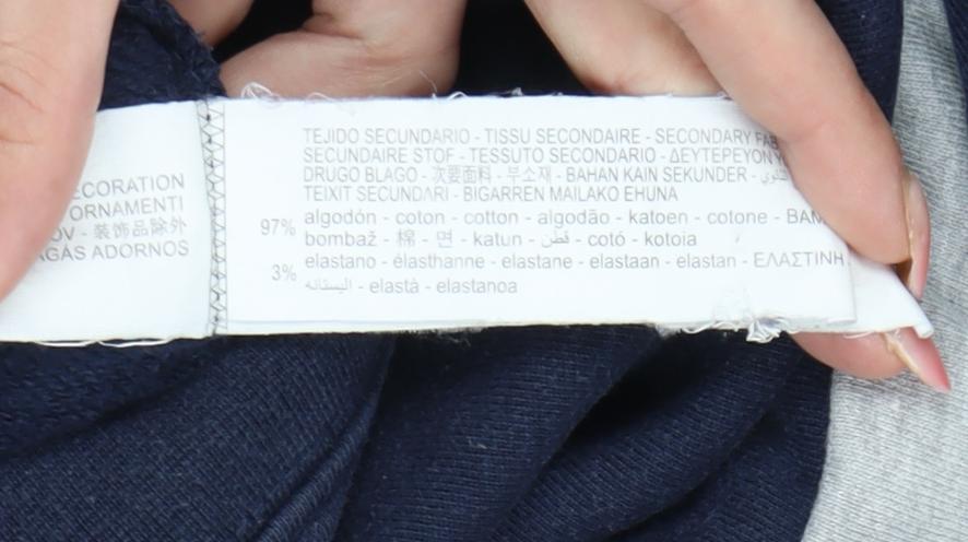 Pull&Bear Men’s Colour Block Sweatshirt L Red Grey Blue Crew Neck