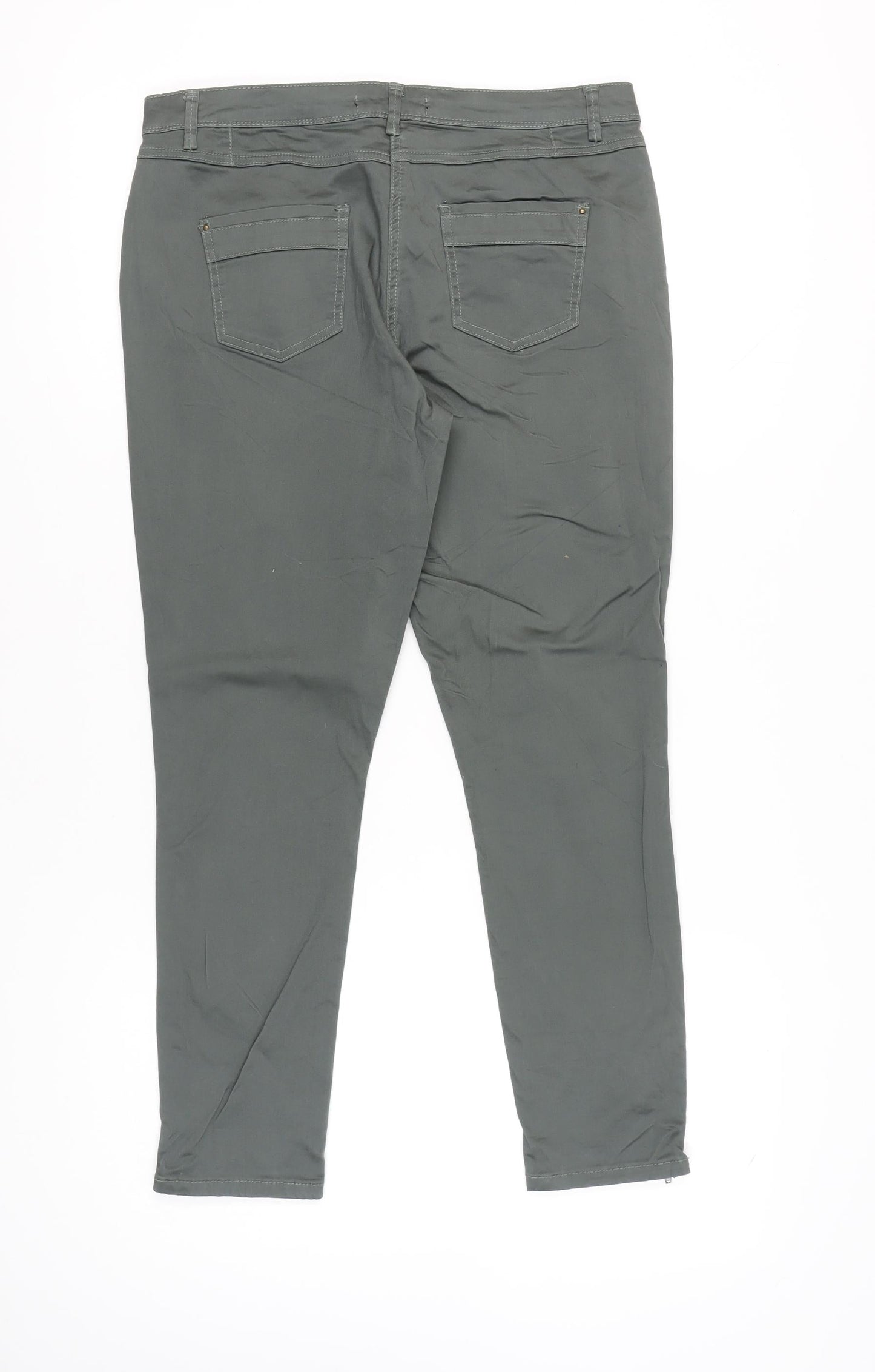 Dorothy Perkins Womens Grey Size 14 Skinny Stretch Jeans with Ankle Zips