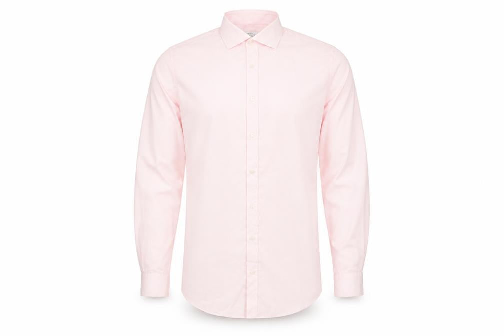 John Lewis Men’s Pink Slim Fit Long Sleeve Button-Up Shirt Size 16