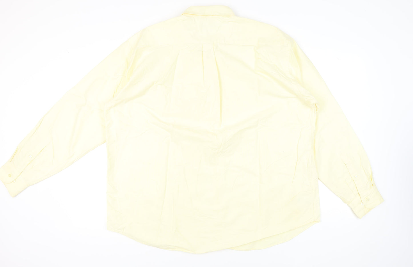Marks and Spencer Men’s Yellow XL Button-Down Cotton Shirt