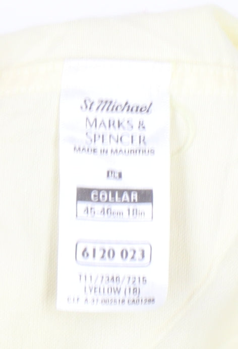 Marks and Spencer Men’s Yellow XL Button-Down Cotton Shirt