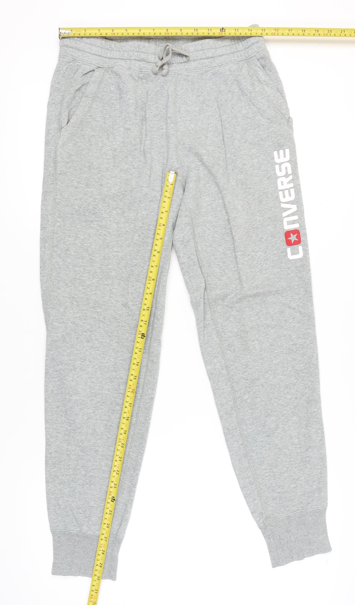 Converse Mens Grey Jogger Sweatpants S Regular Fit Casual Trousers