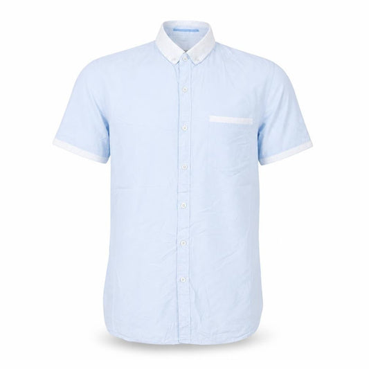 Ted Baker Men’s Blue Slim Fit Short Sleeve Button-Up Shirt M