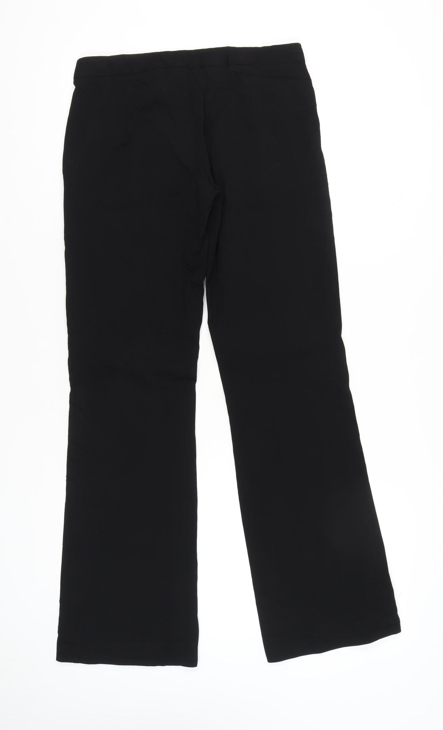 Zara Women Black Slim Fit Straight Leg Trousers Size S