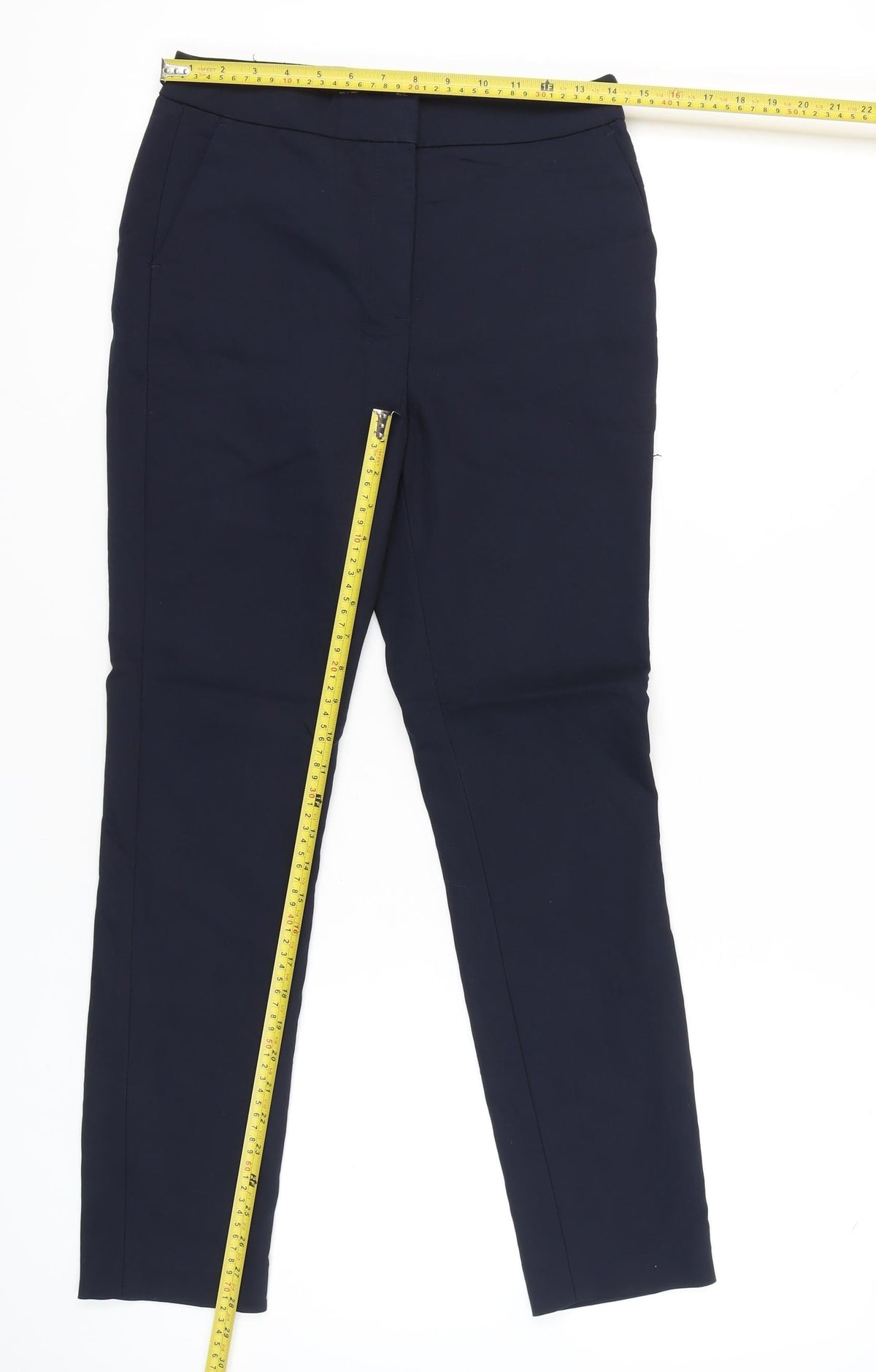 Zara Women Blue Slim Fit Straight Trousers Size 2