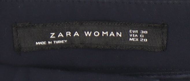 Zara Women Blue Slim Fit Straight Trousers Size 2
