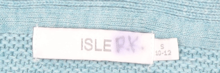 Isle Women’s Blue Striped Acrylic Jumper Size S 10-12 Crew Neck