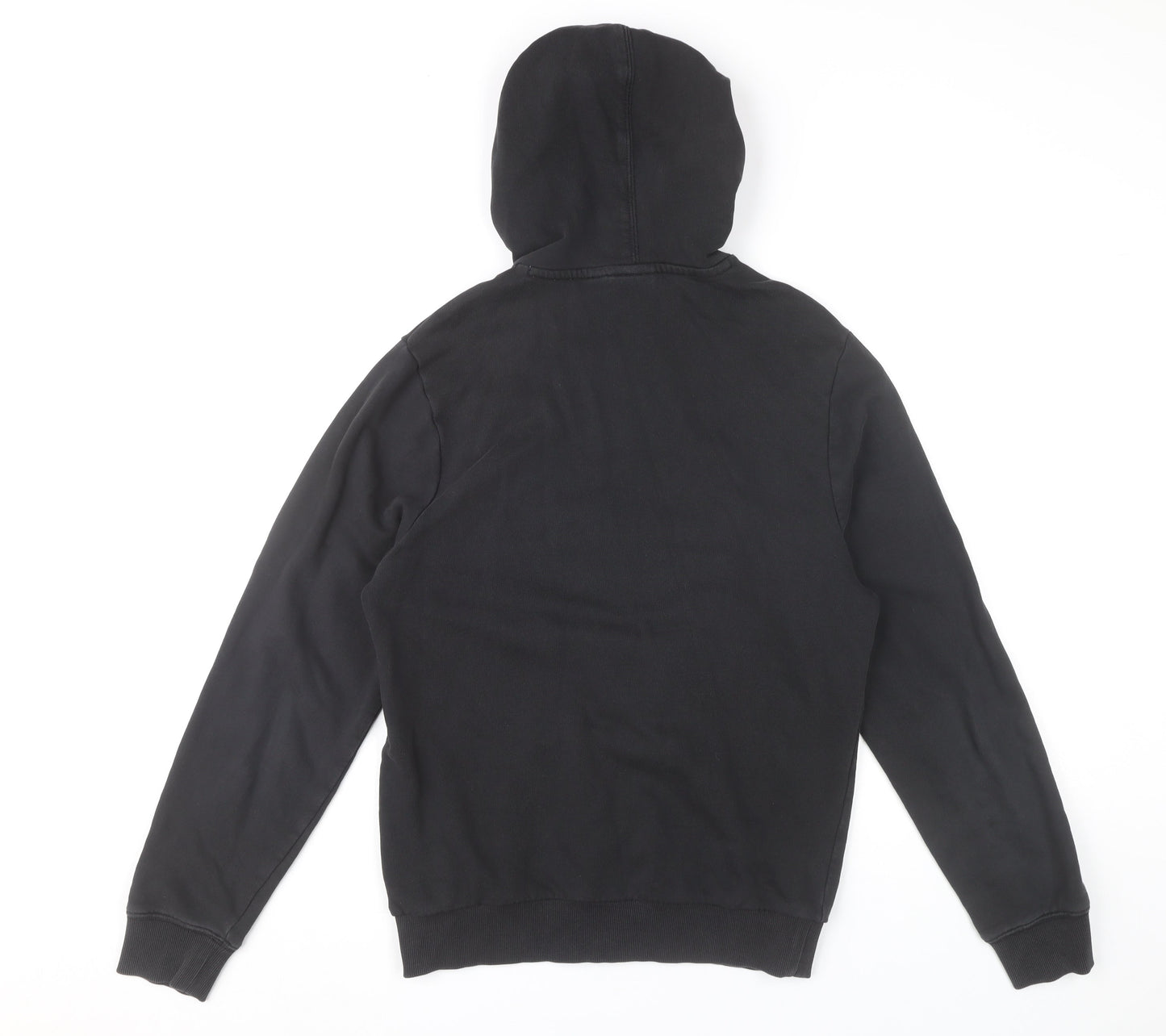 Napapijri Men's Black Pullover Hoodie XS Logo Flag Embroidered