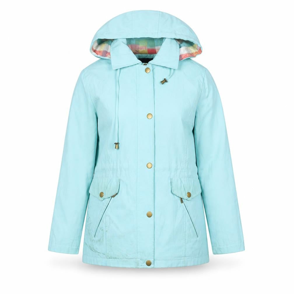 Almond Bay Womens Blue Hooded Parka Jacket Size 12 Regular