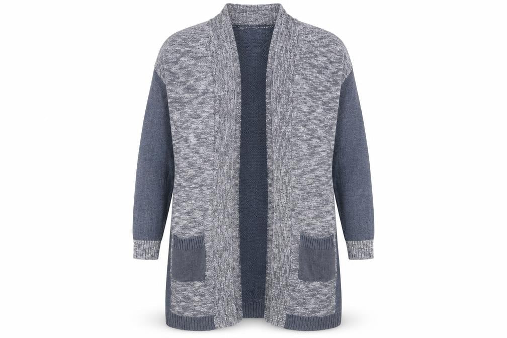White Stuff Womens Grey Size 8 Long Sleeve Knit Cardigan with Pockets