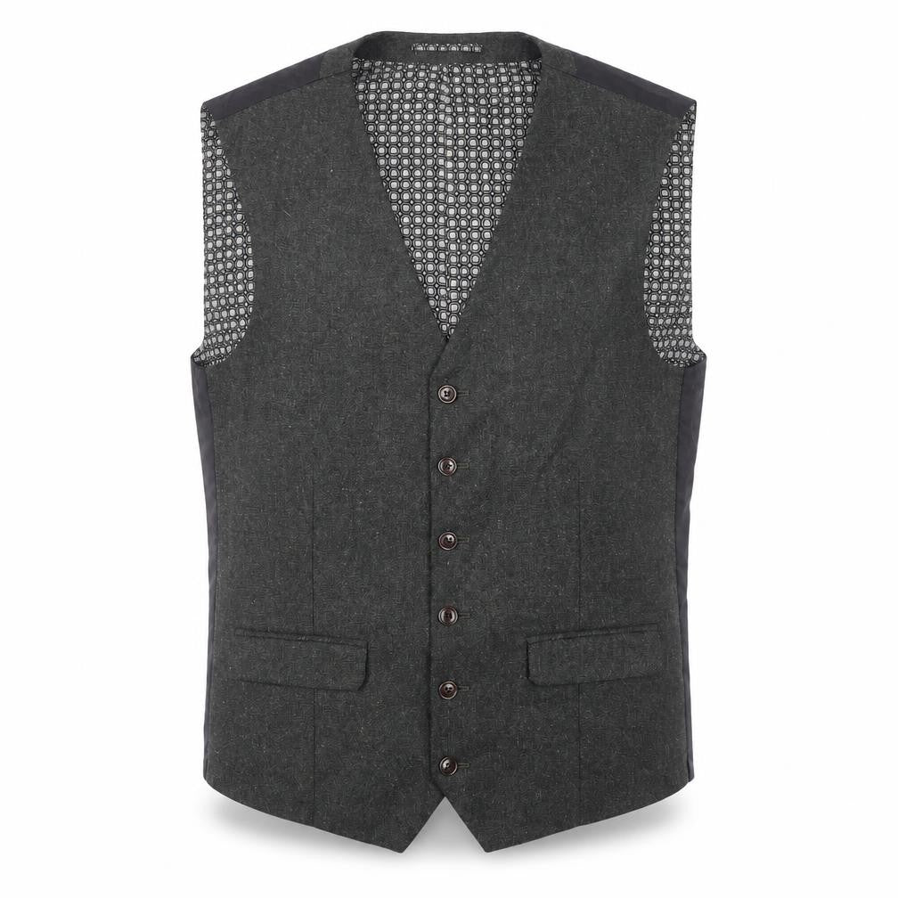 Next Men’s Grey Wool Blend Waistcoat Size 38 Long Length Formal