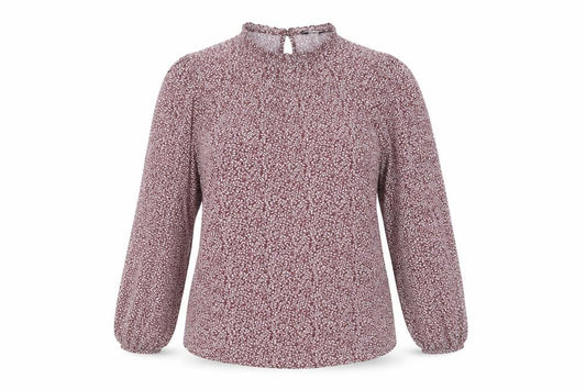 Marks and Spencer Womens Red Floral Blouse Size 12 Long Sleeve