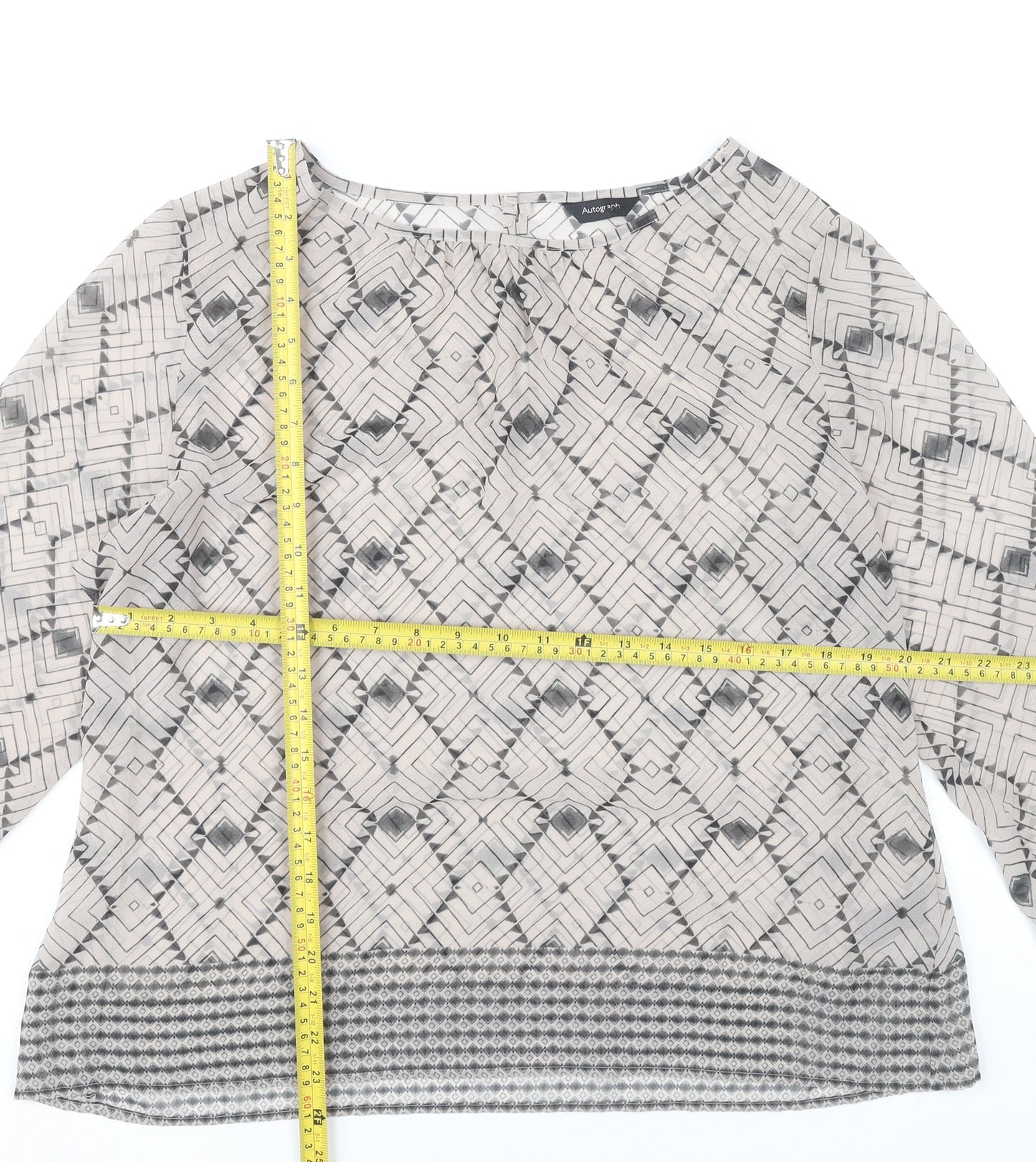 Marks and Spencer Women’s Multicoloured Geometric Blouse UK 16
