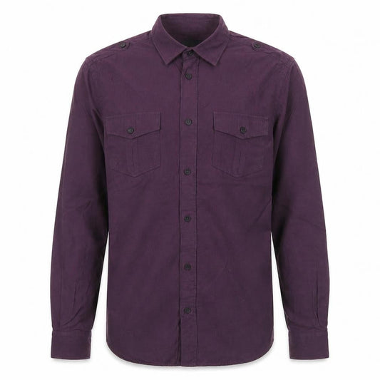 Peacocks Mens Purple Long Sleeve Button-Up Shirt Size S