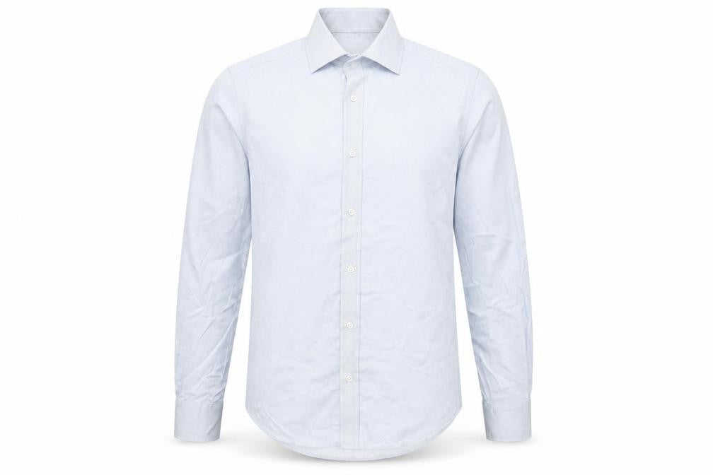 T.M. Lewin Mens Blue Slim Fit Striped Cotton Long Sleeve Shirt 15