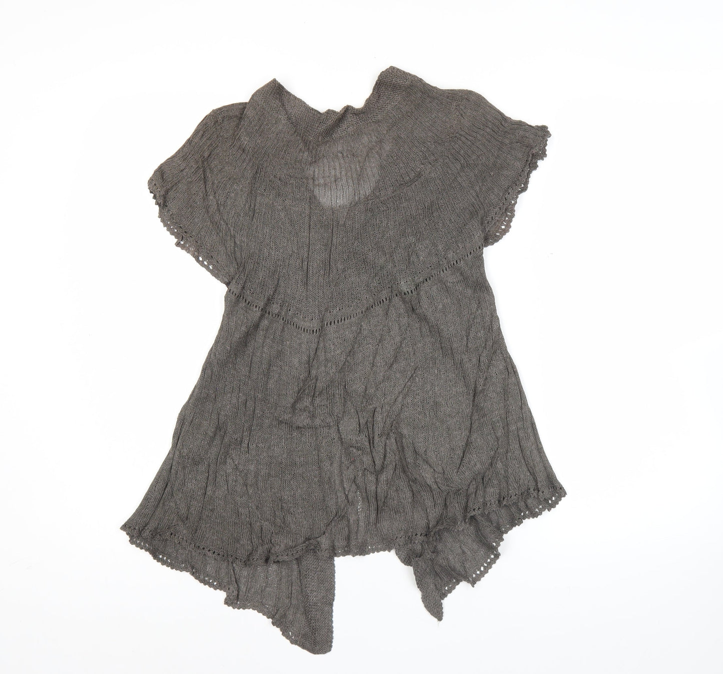 Marks & Spencer Womens Brown Cardigan UK 12 Linen Blend V-Neck