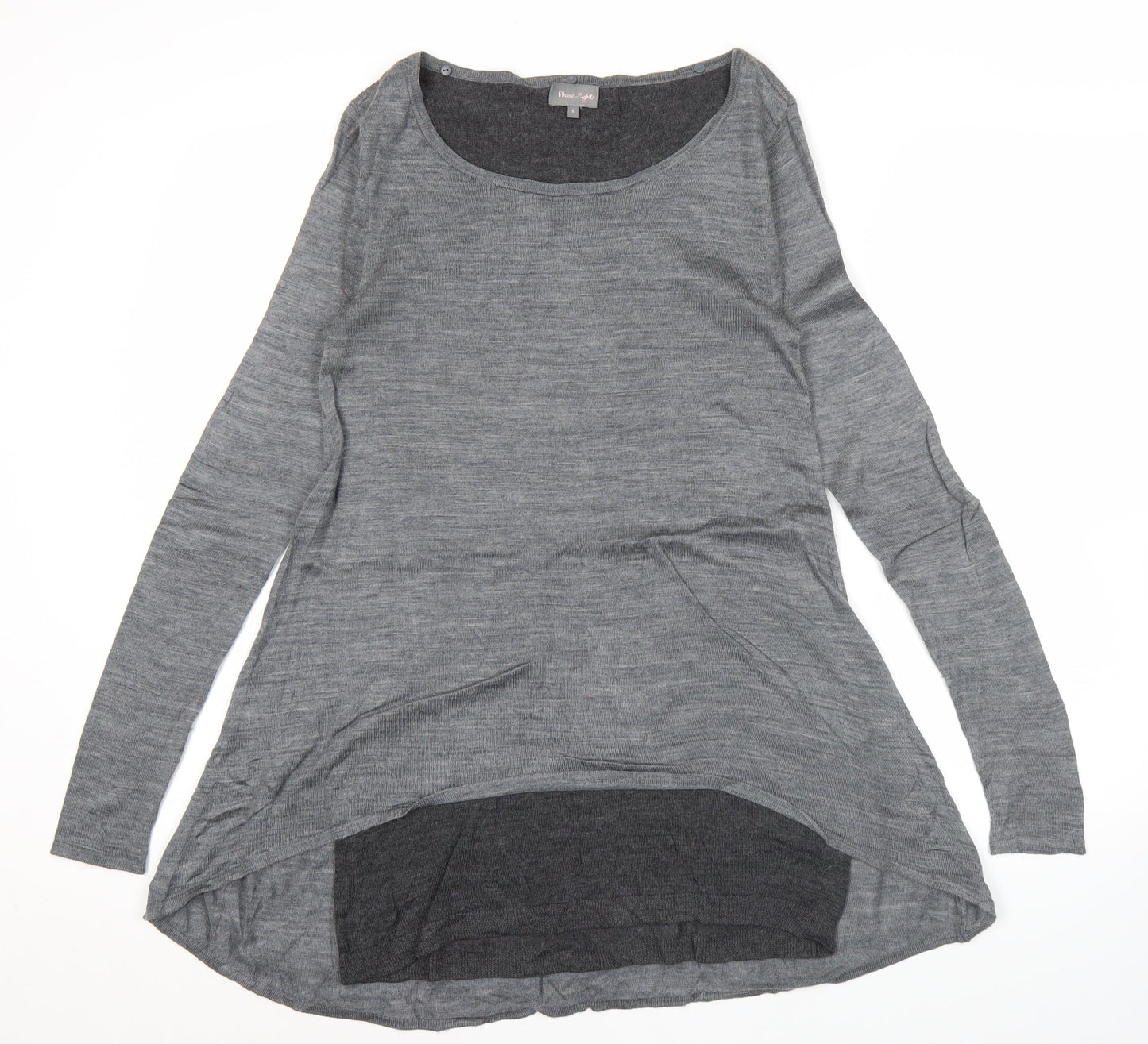 Phase Eight Women Grey Size 8 Shift Hi-Low Knit Dress