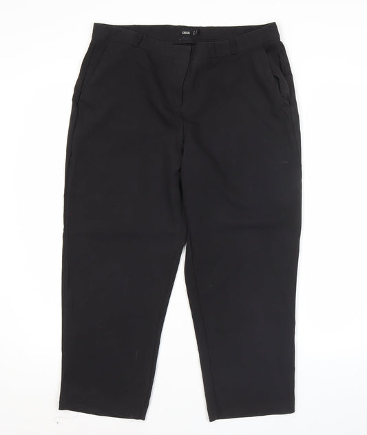 ASOS Womens Black Chino Trousers Size 12 Regular Fit Workwear