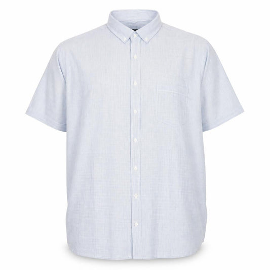 Jacamo Men’s Blue 2XL Short Sleeve Button-Down Cotton Shirt
