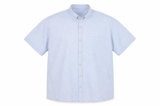 Southbay Men’s Blue Polka Dot Cotton Short Sleeve Button-Up Shirt XL