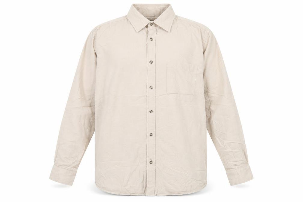 Marks & Spencer Mens Beige 17in Chest 43 Long Sleeve Cotton Shirt