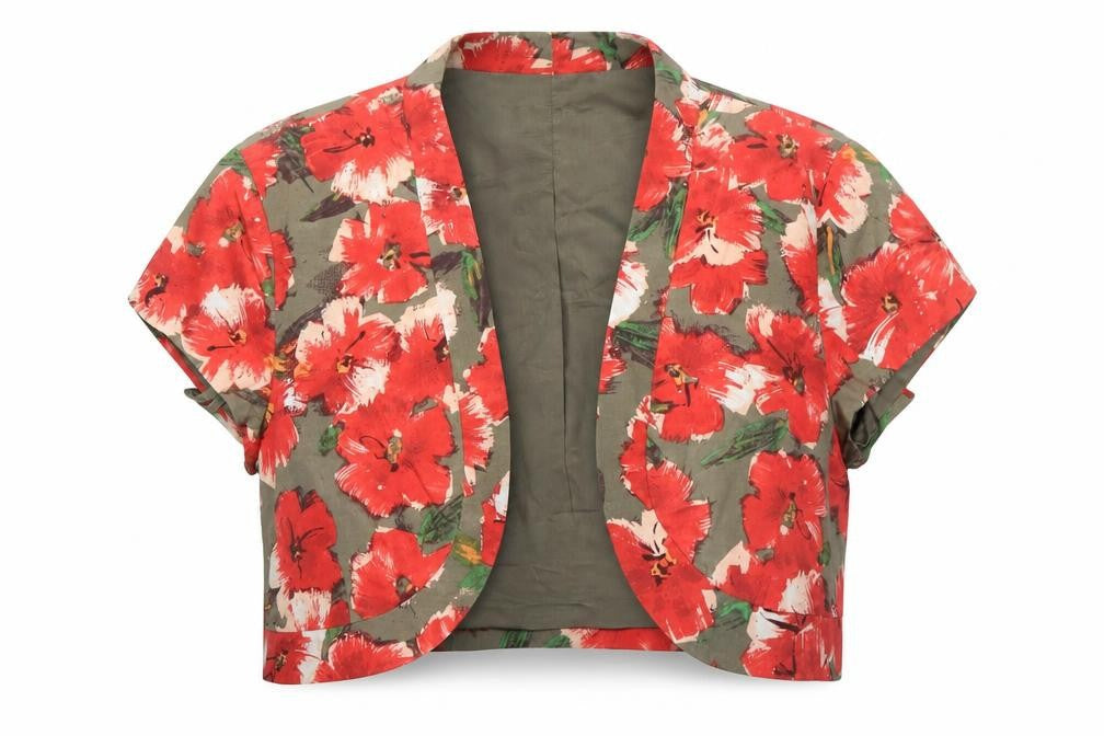 Laura Ashley Women’s Multicoloured Floral Cropped Bolero Jacket UK 10