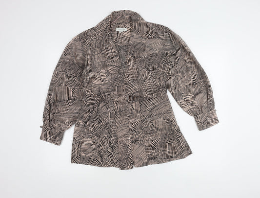 Topshop Womens Multicoloured Animal Print Wrap Blouse UK 10