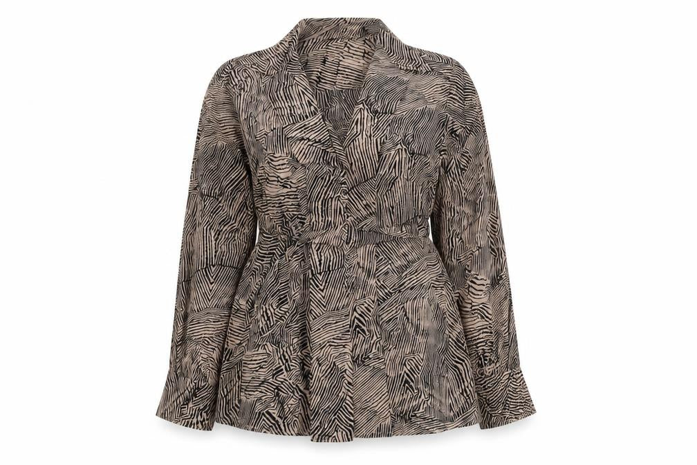 Topshop Womens Multicoloured Animal Print Wrap Blouse UK 10