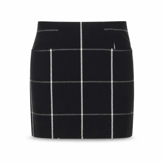 FatFace Womens Black Check Pencil Skirt Size 12 Cotton Workwear