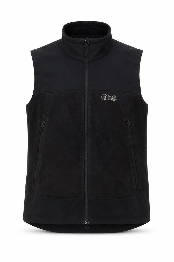 North Ridge Men’s Black XL Waistcoat Bodywarmer Outdoor Fleece Vest